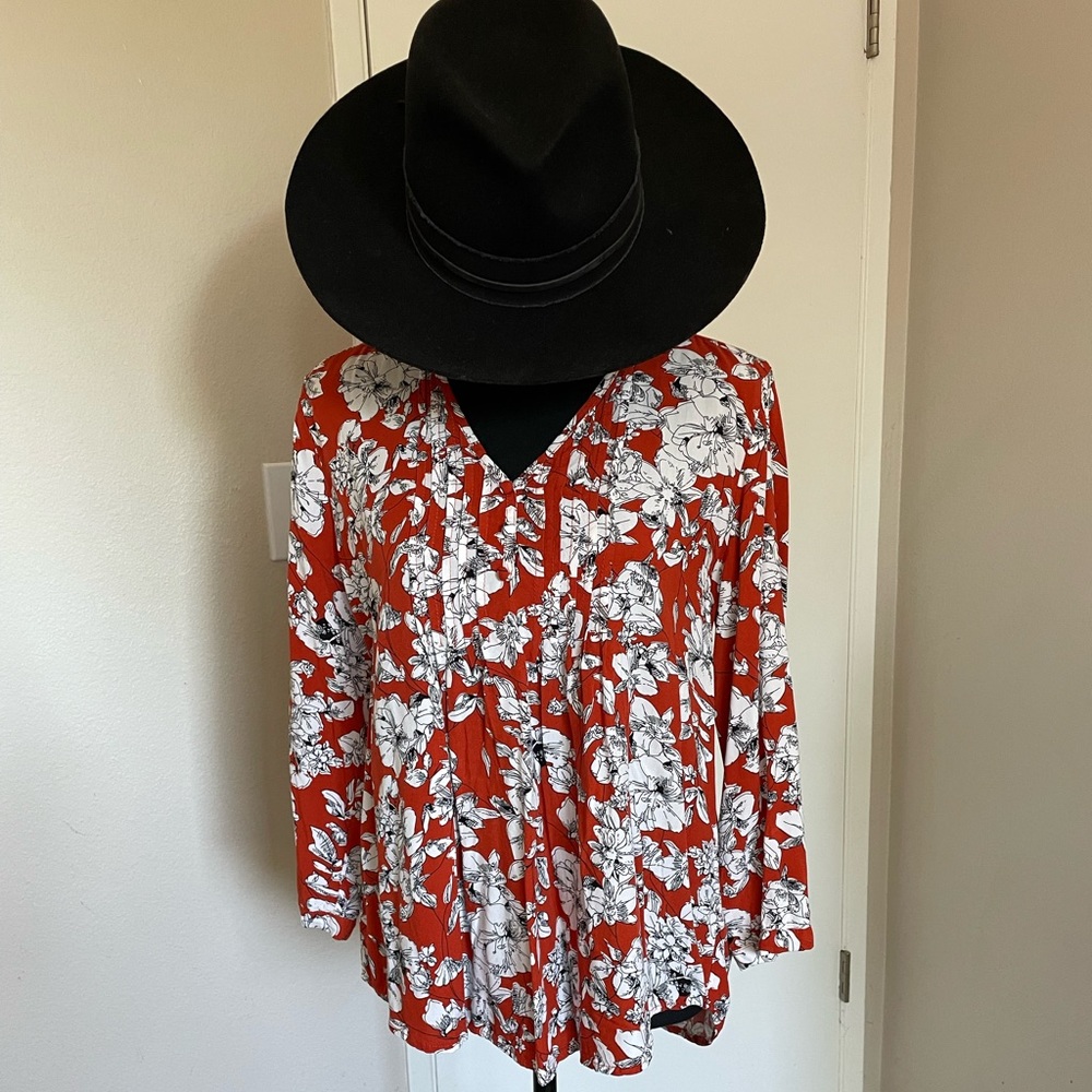 Floral Pleated Blouse